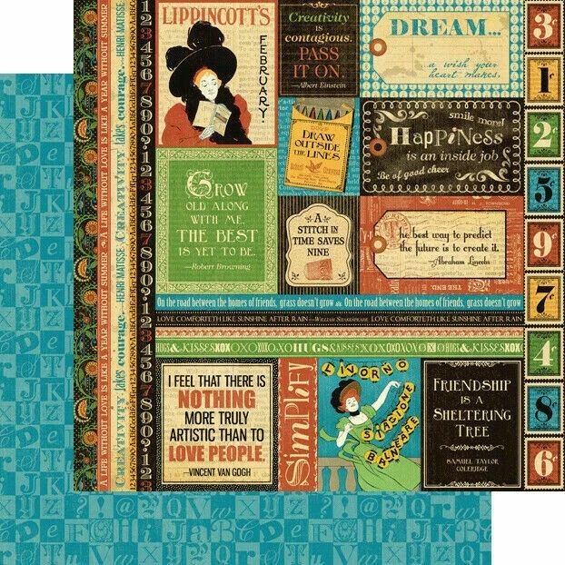 Graphic 45 - Typography - 12"x12" Double-sided Paper - Dream