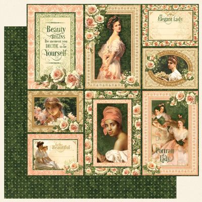 Graphic 45 - Portrait of a Lady - 12"x12" D/S Paper - Maria