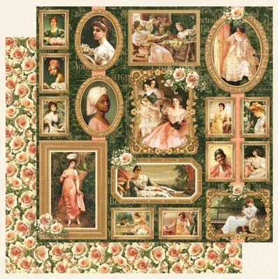 Graphic 45 - Portrait of a Lady - 12"x12" D/S Paper - Elizabeth