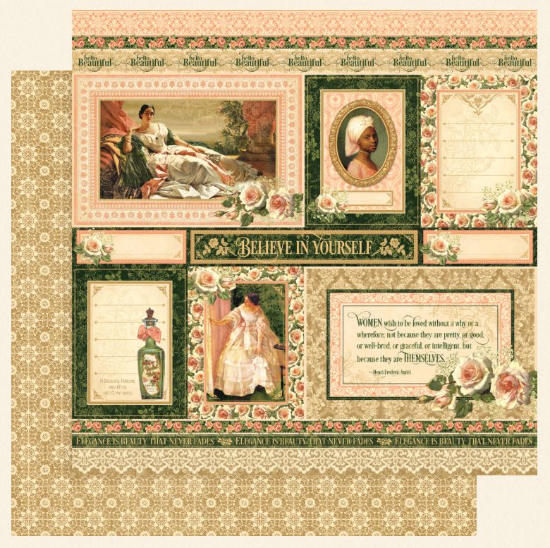 Graphic 45 - Portrait of a Lady - 12"x12" Dbl-sided Paper - Blanche