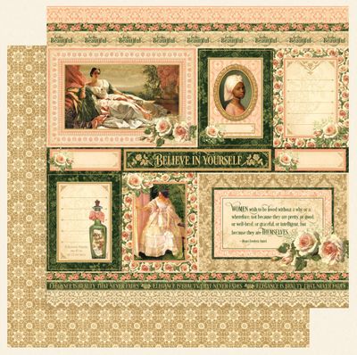 Graphic 45 - Portrait of a Lady - 12"x12" Dbl-sided Paper - Blanche