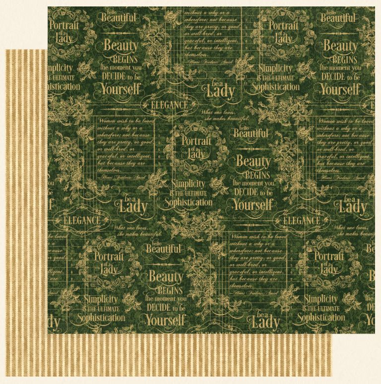 Graphic 45 - Portrait of a Lady - 12"x12" Dbl-sided Paper - Alexandra