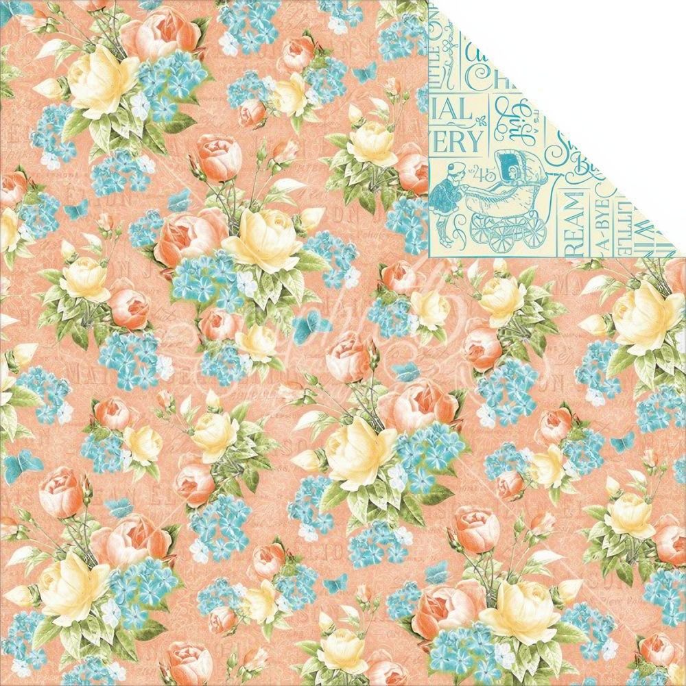 Graphic 45 - Precious Memories- 12"x12" D/S Paper - Baby's Breath