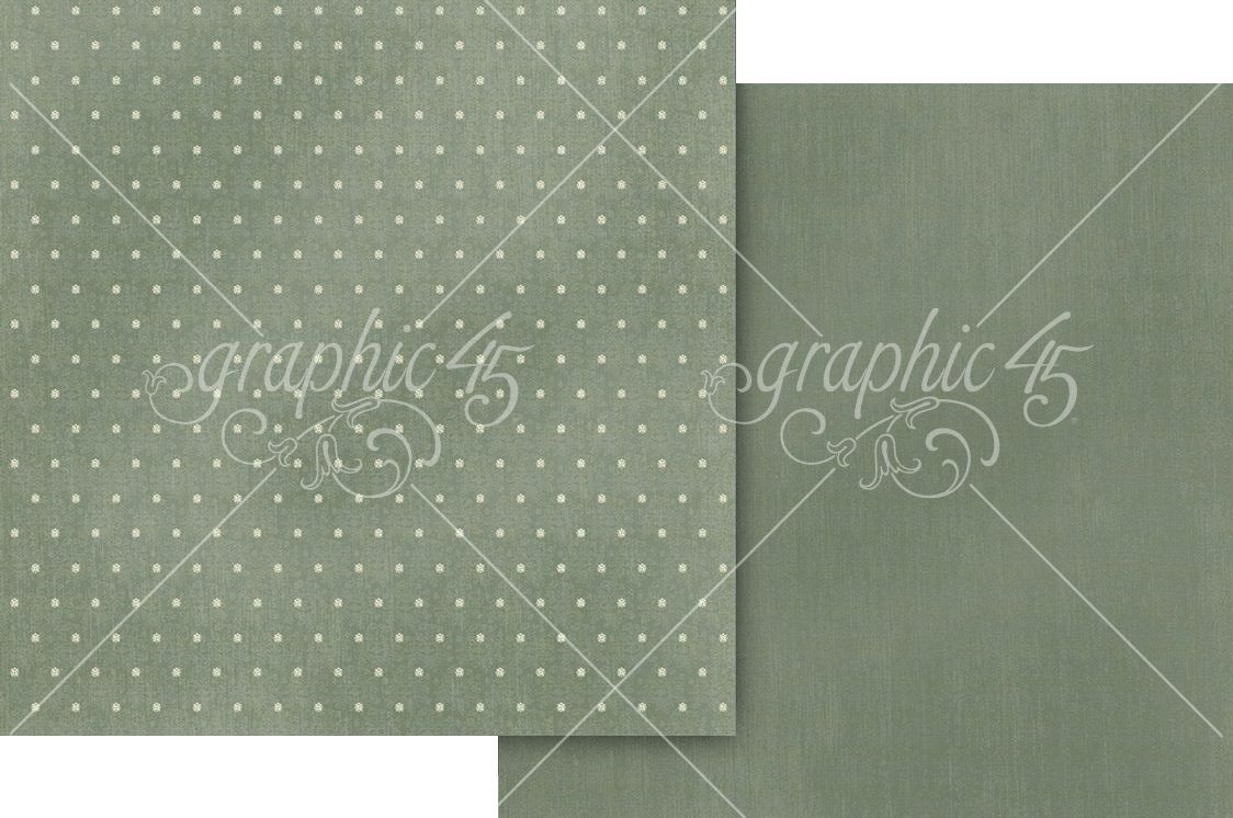 Graphic 45 - Always and Forever - 12"x12" D/S Paper - Luxurious Green