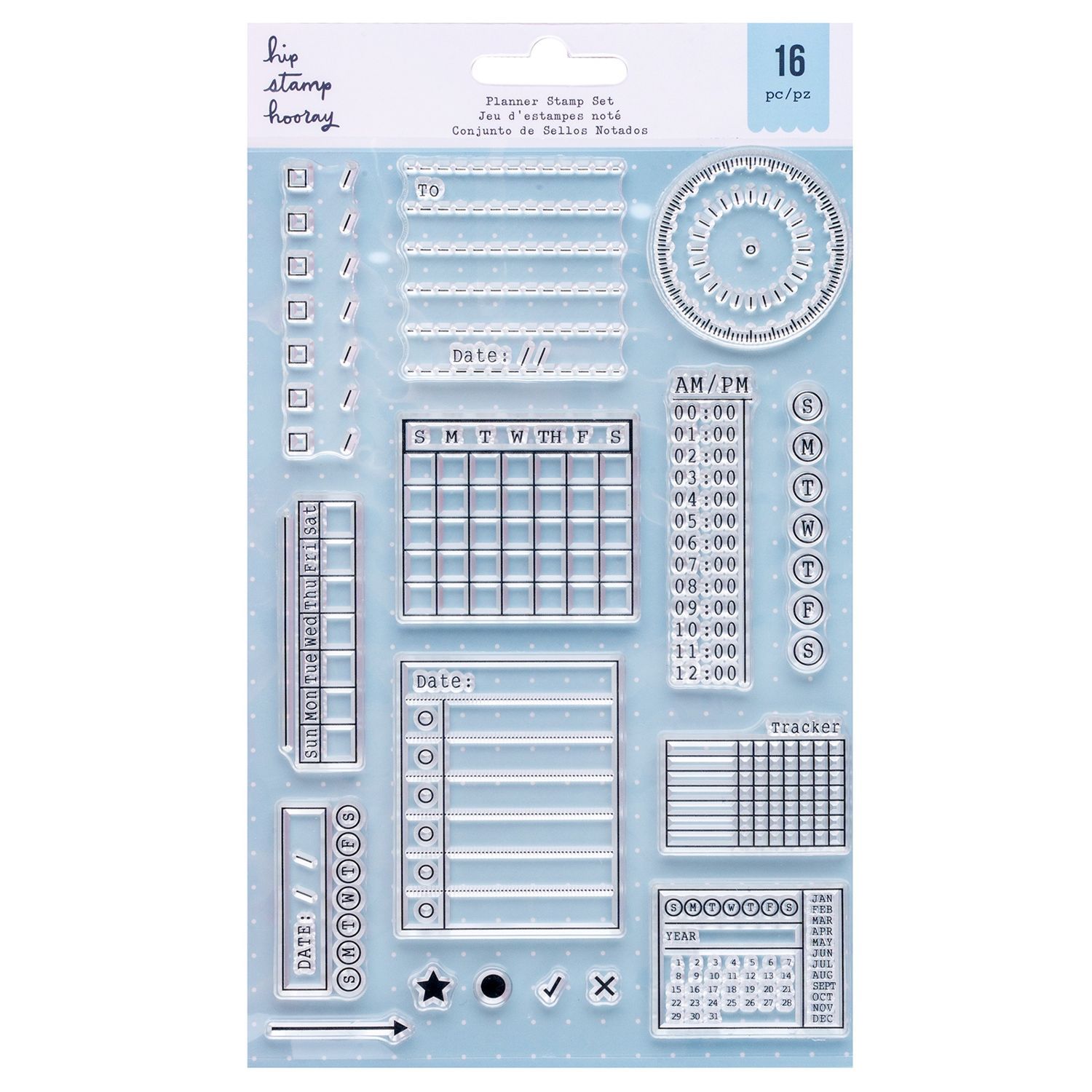 American Crafts - Planner Stamp Set - 16 pce