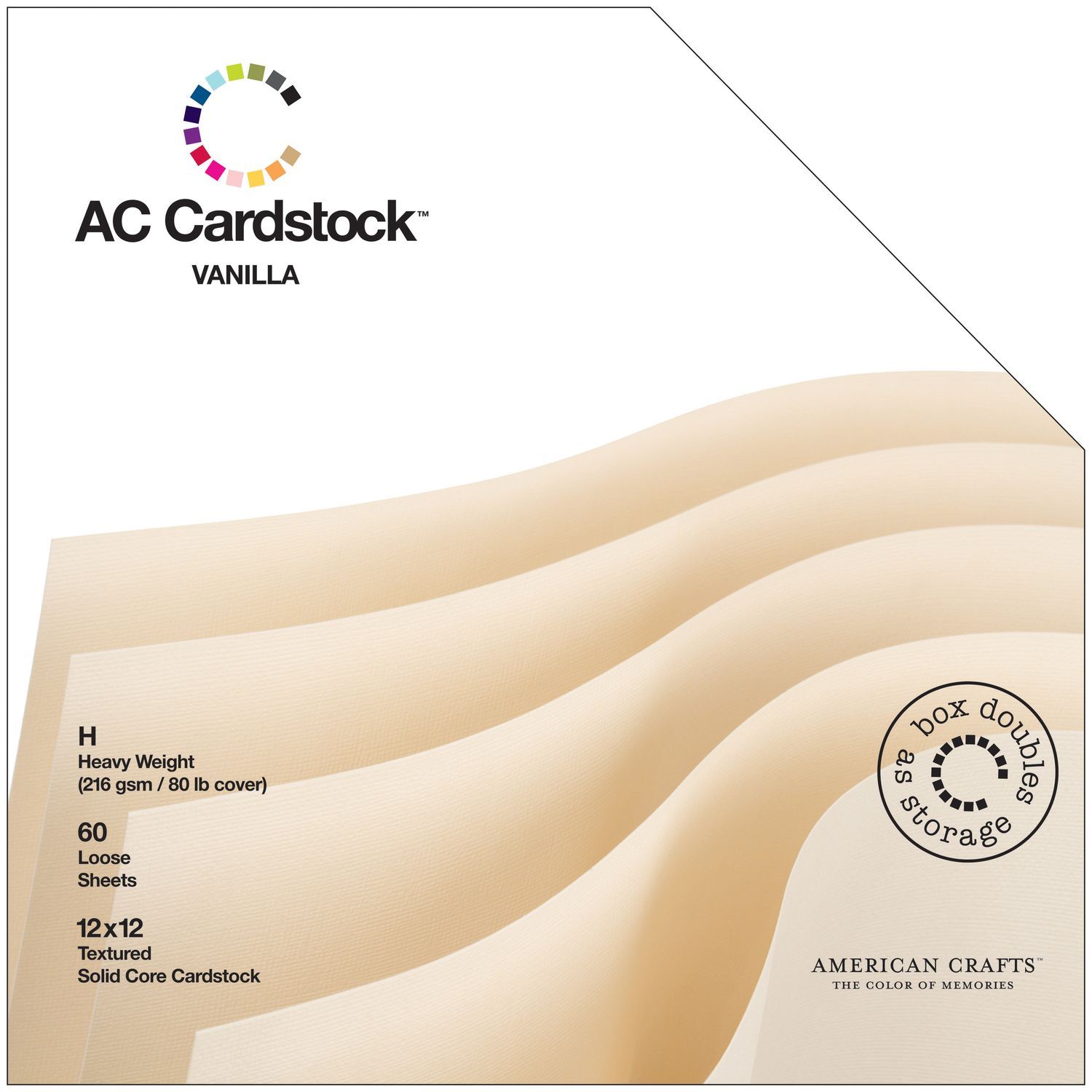 American Crafts - 12"x12" Cardstock pack - Vanilla