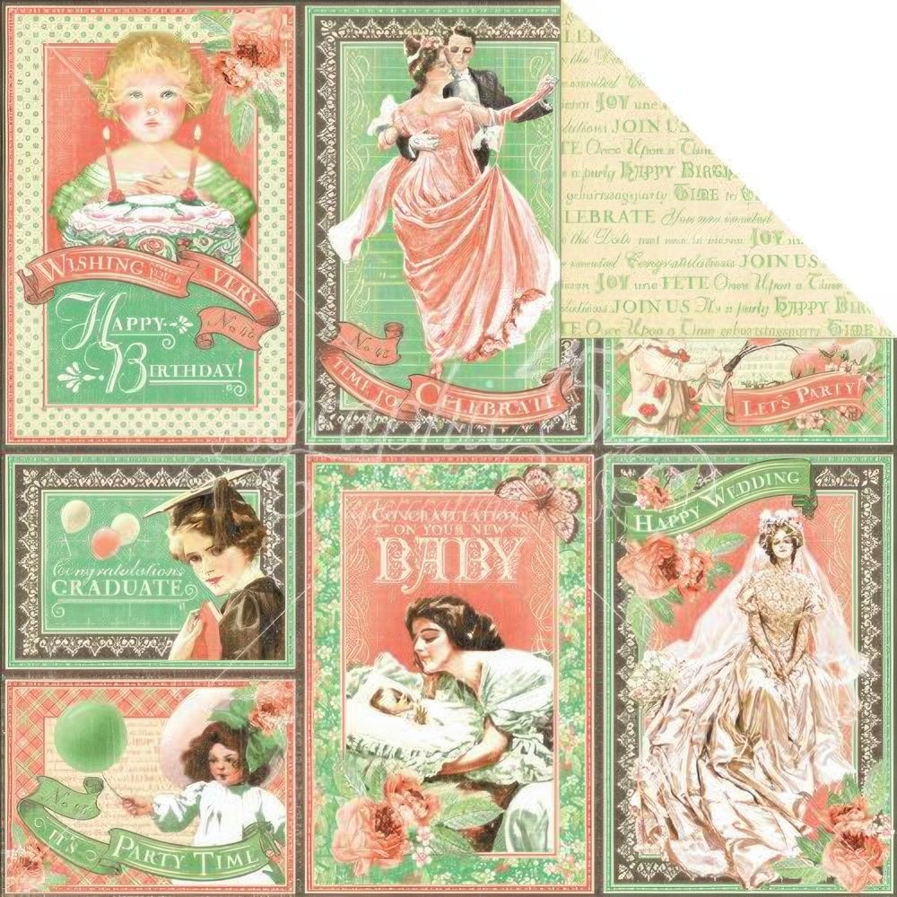 Graphic 45 - Time to Celebrate - 12"x12" D/S Paper - Congratulations