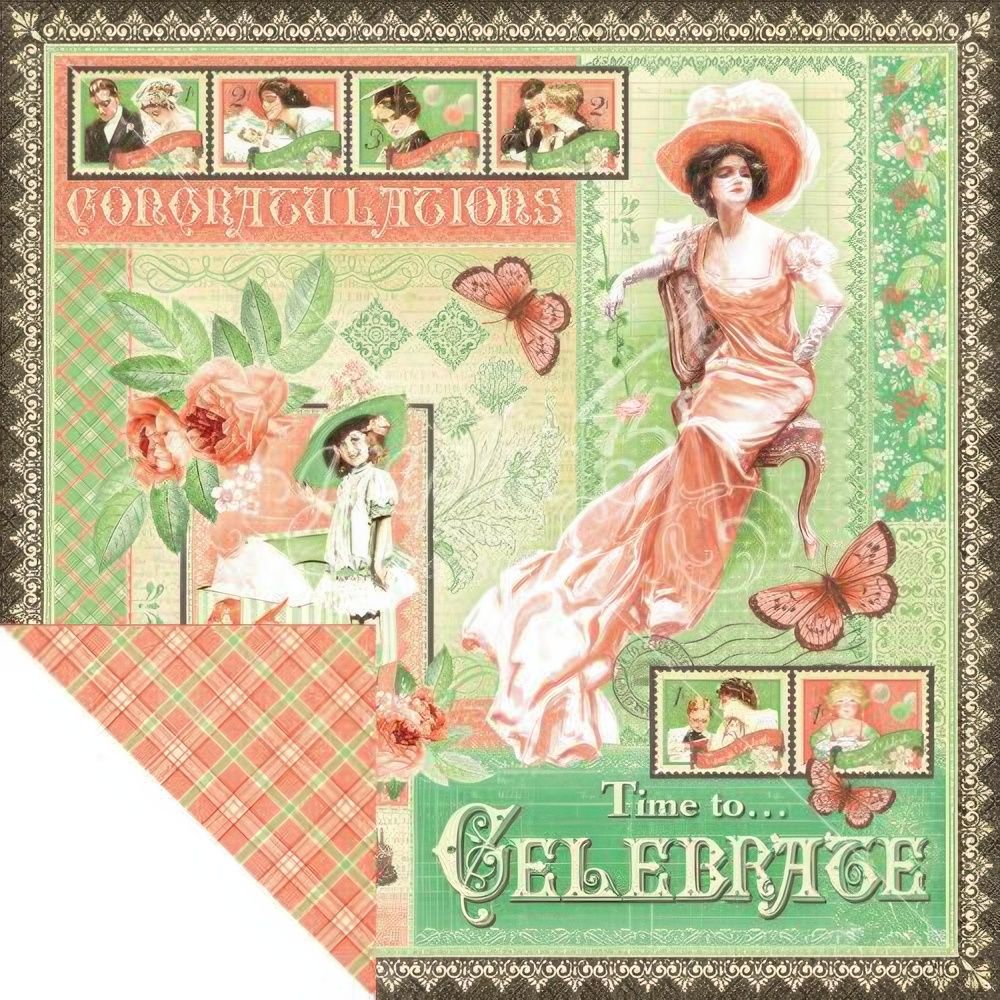 Graphic 45 - Time to Celebrate - 12"x12" D/S Paper - Time to Celebrate