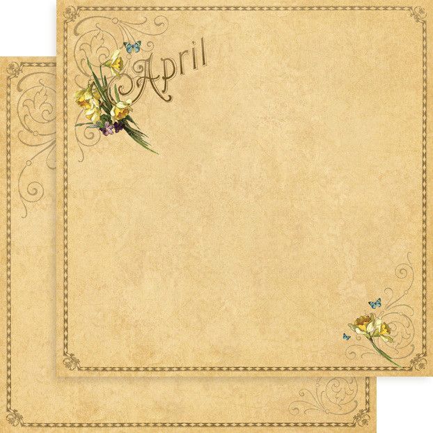 Graphic 45 -  Place in Time - 12"x12" D/S Paper - Foundation - April