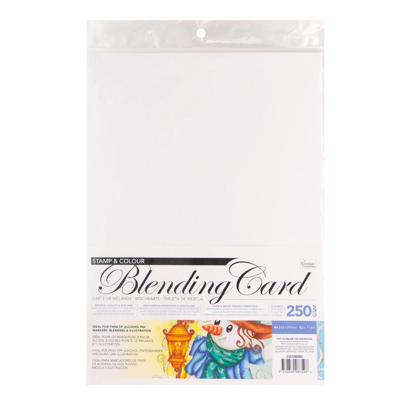 Couture Creations - A4 Blending Card - 250gsm - 10 Sheets - White