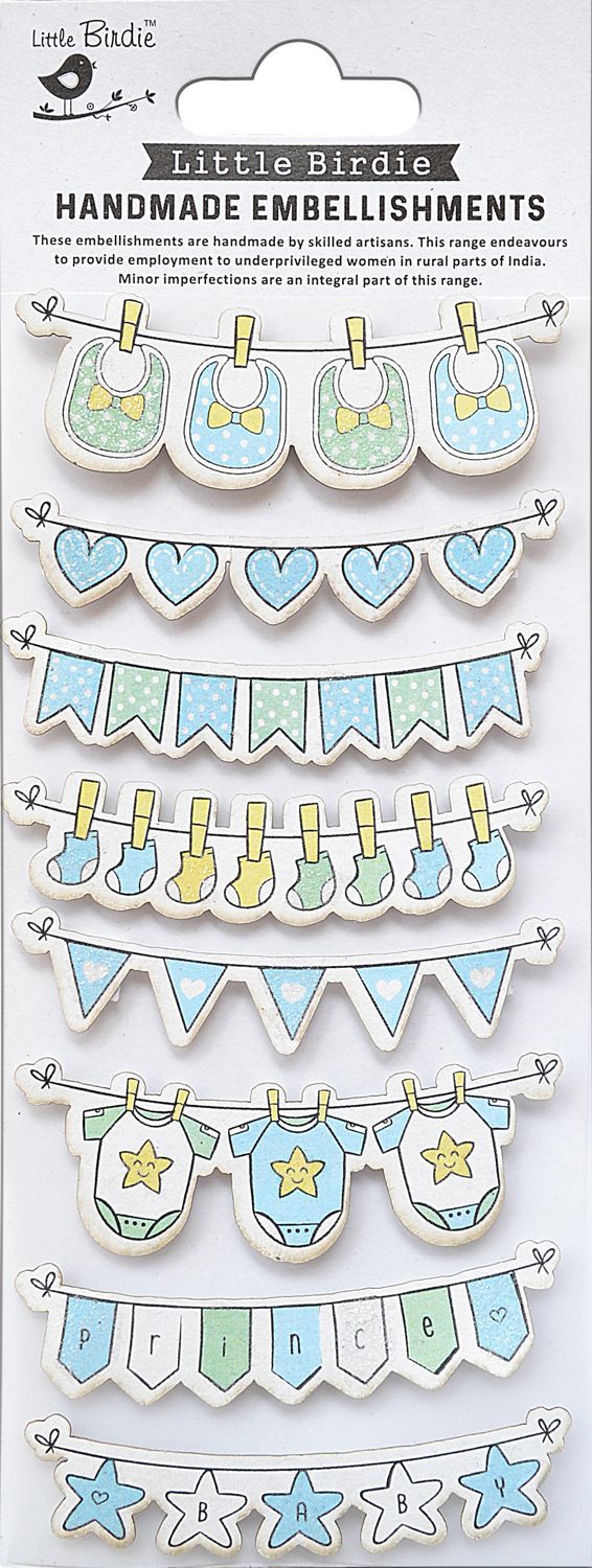 Little Birdie - Baby Embellishments - Socks and Bibs - Blue