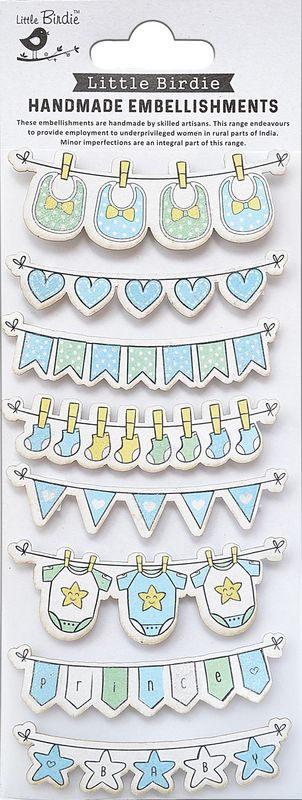 Little Birdie - Baby Embellishments - Socks and Bibs - Blue