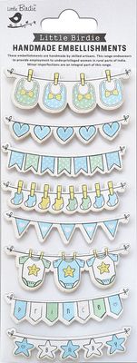 Little Birdie - Baby Embellishments - Socks and Bibs - Blue