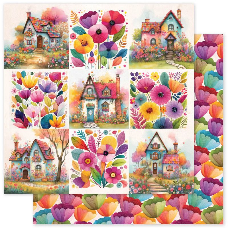 Paper Rose - Rainbow Village Basics - 12"x12" D/S Paper - A
