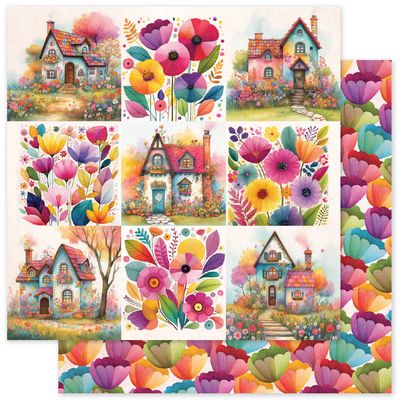 Paper Rose - Rainbow Village Basics - 12"x12" D/S Paper - A