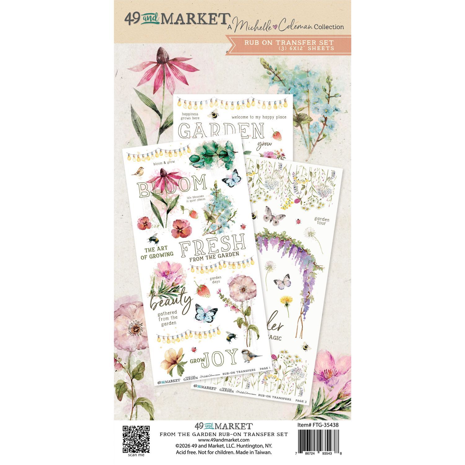 49 and Market - From the Garden - Rub-on Transfers - Blendable