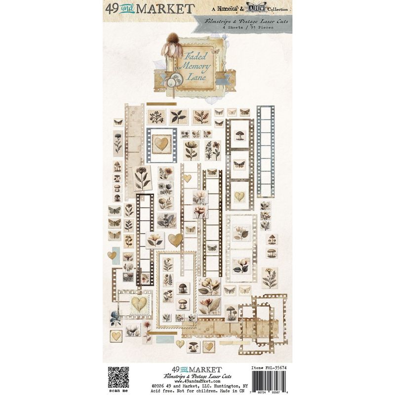 49 and Market - Faded Memory Lane - Laser Cut-Outs -  Filmstrips &amp; Postage