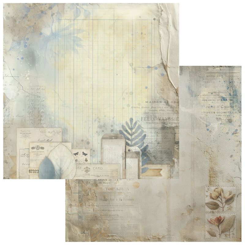 49 and Market - Faded Memory Lane - 12"x12" D/S Paper - Collected Ephemera