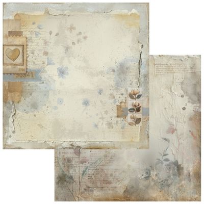 49 and Market - Faded Memory Lane - 12"x12" D/S Paper - Pressed Petal