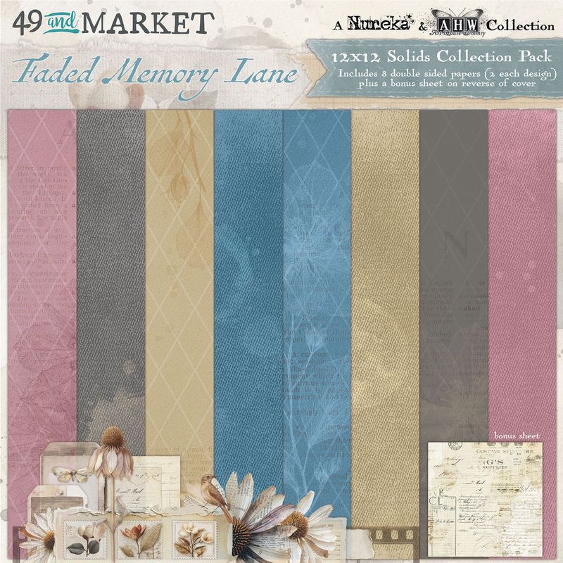 49 and Market - Faded Memory Lane - 12"x12" D/S Paper Pack -  Solids