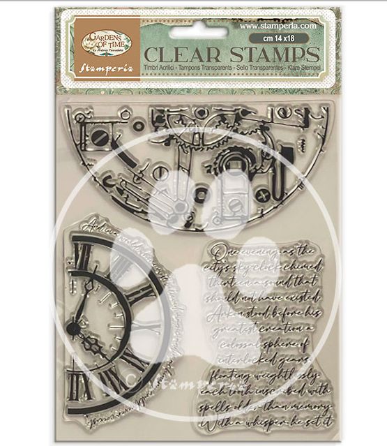 Stamperia - Gardens of Time - Clear Stamp Set -  Half Clocks