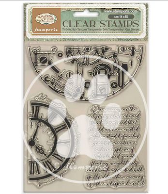 Stamperia - Gardens of Time - Clear Stamp Set -  Half Clocks