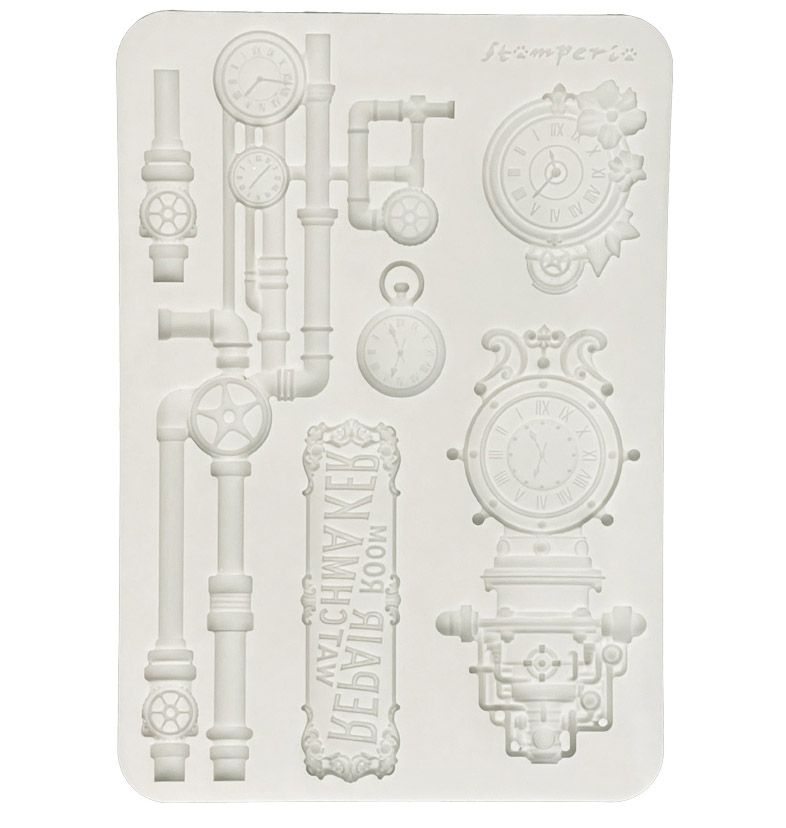 Stamperia - Gardens of Time - A5 Silicone Mould - Clocks and Tubes