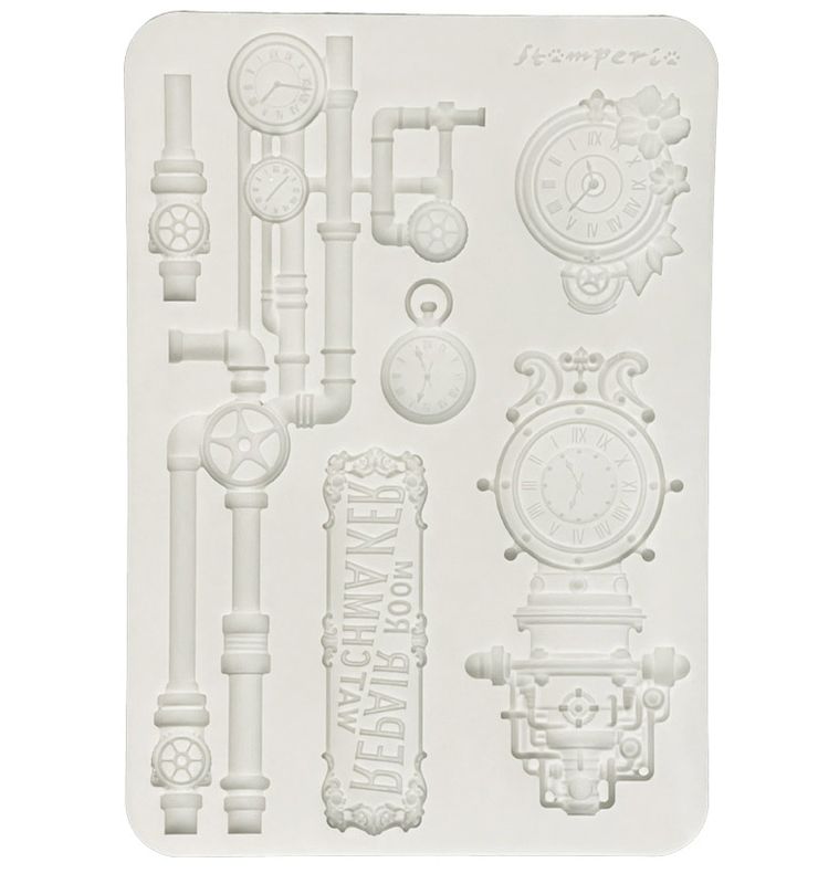Stamperia - Gardens of Time - A5 Silicone Mould - Clocks and Tubes