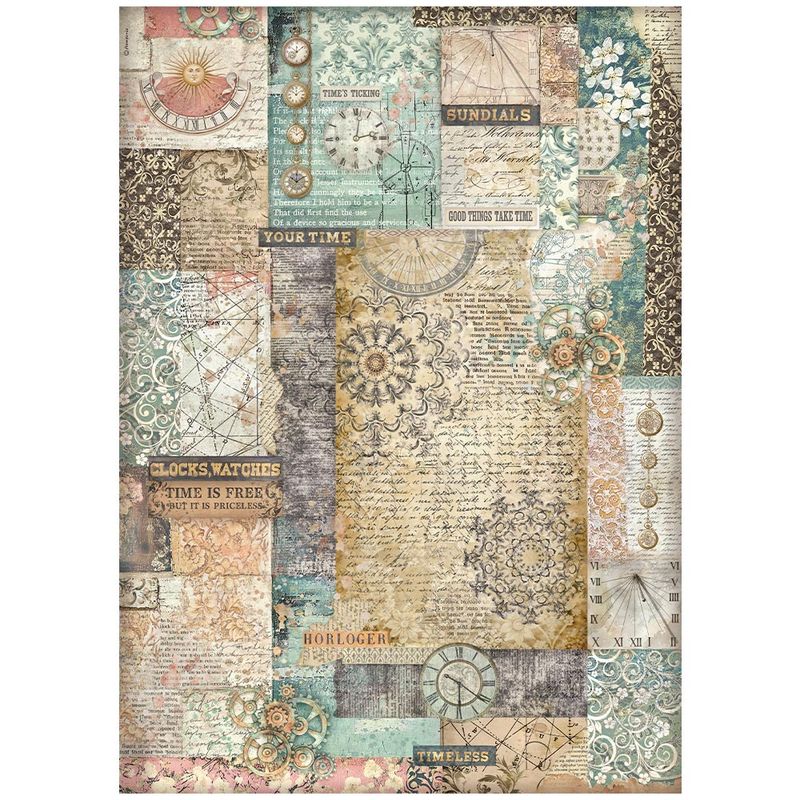 Stamperia - Gardens of Time - 50x70cm Rice Paper - Mixed Pattern