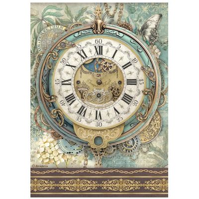 Stamperia - Gardens of Time - A4 Rice Paper - Big Clock