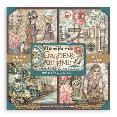 Stamperia - Gardens of Time - 12"x12" Single-sided Paper Pad