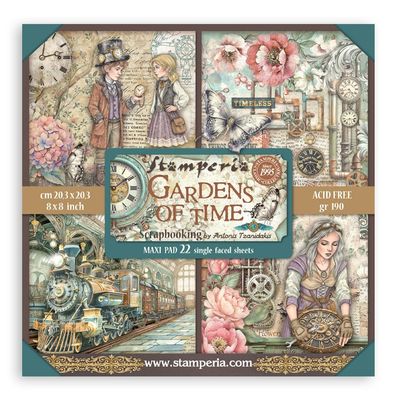 Stamperia - Gardens of Time - 8"x8" Single-sided Paper Pad