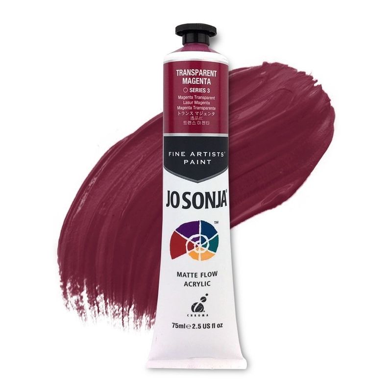 Jo Sonja - Matte Flow Acrylic - 75ml - S3 -  Transparent Magenta