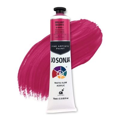 Jo Sonja - Matte Flow Acrylic - 75ml - S1 -  Brilliant Magenta