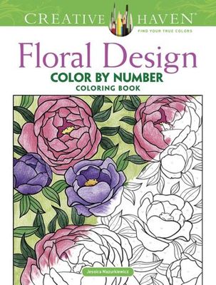 Dover Books - Colouring Book - Colour by Number - Floral Design