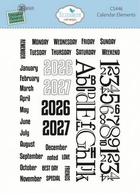 Elizabeth Craft Designs - Clear Stamp Set - Calendar Elements