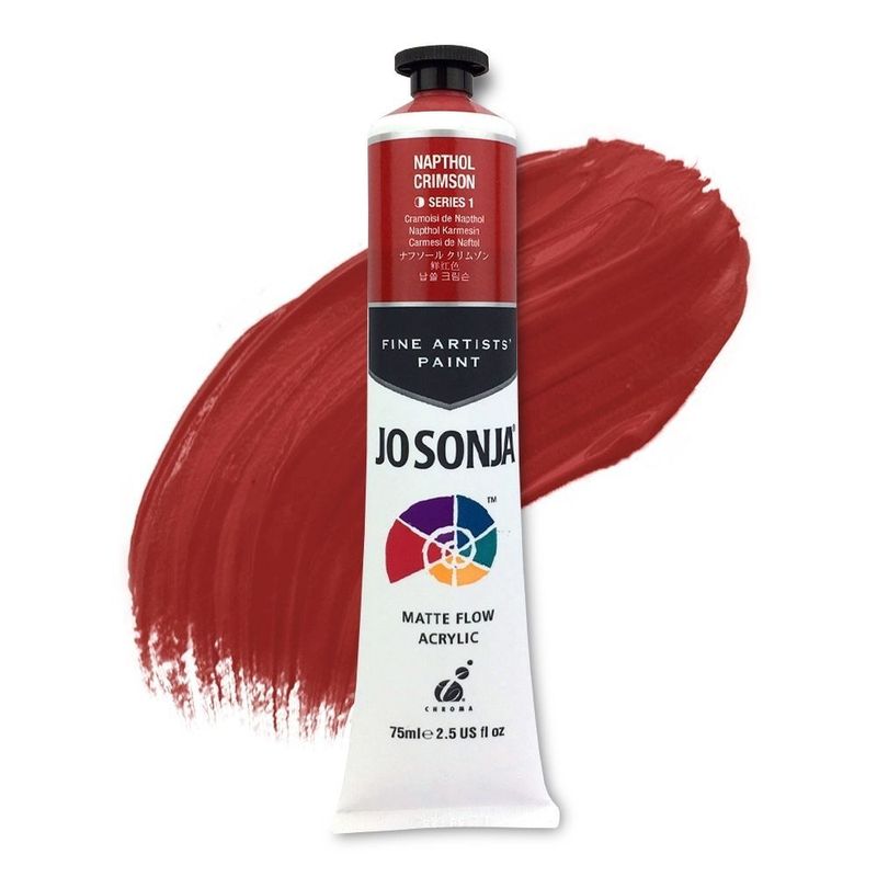 Jo Sonja - Matte Flow Acrylic - 75ml - S1 -  Napthol Crimson