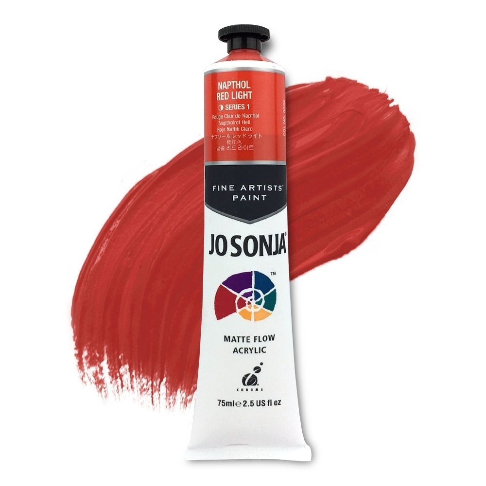 Jo Sonja - Matte Flow Acrylic - 75ml - S1 -  Napthol Red Light