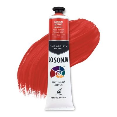 Jo Sonja - Matte Flow Acrylic - 75ml - S3 - Cadmium Scarlet