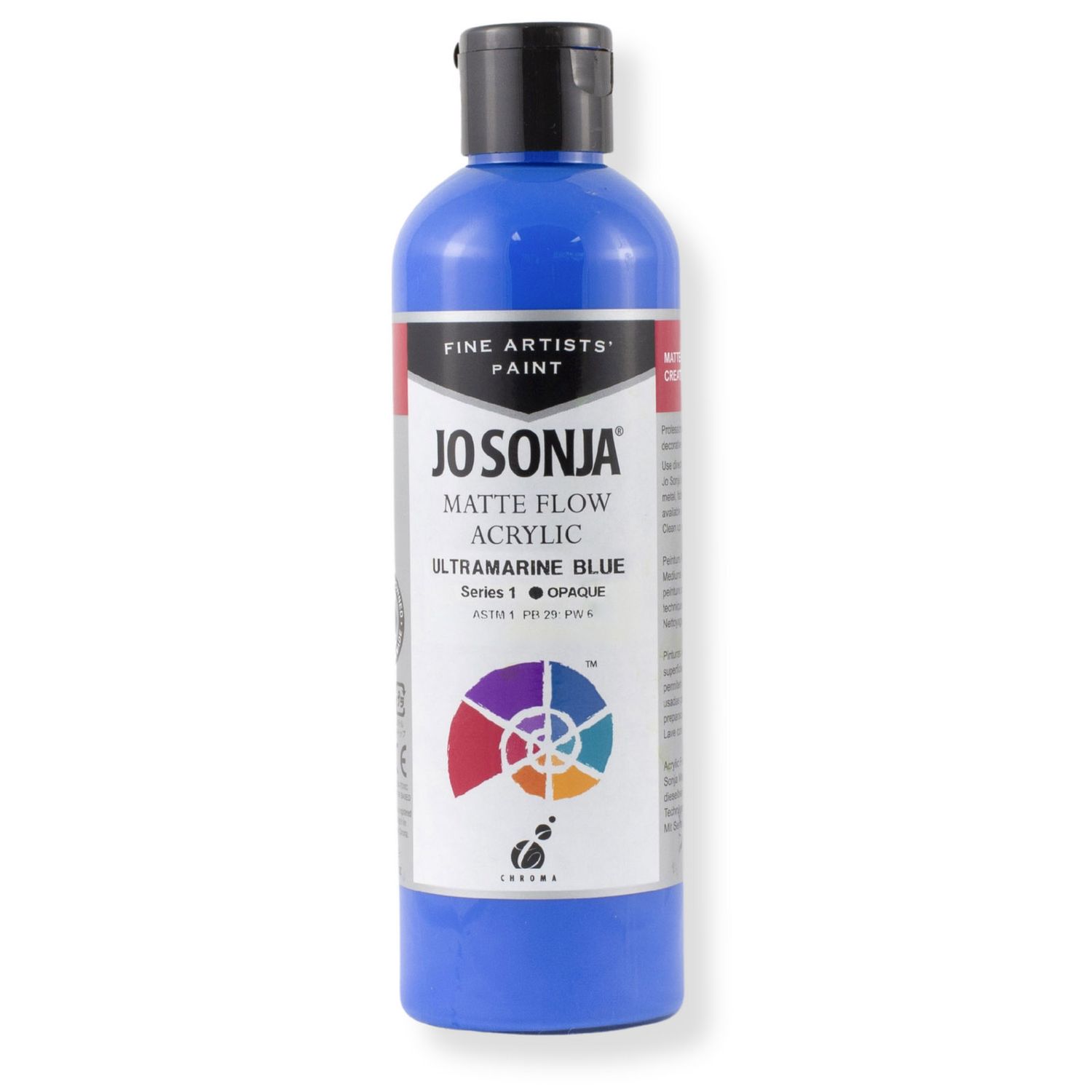 Jo Sonja - Matte Flow Acrylic - 250ml - S1 - Ultramarine Blue Jo Sonja - Matte Flow Acrylic - 250ml - S1 - Ultramarine Blue