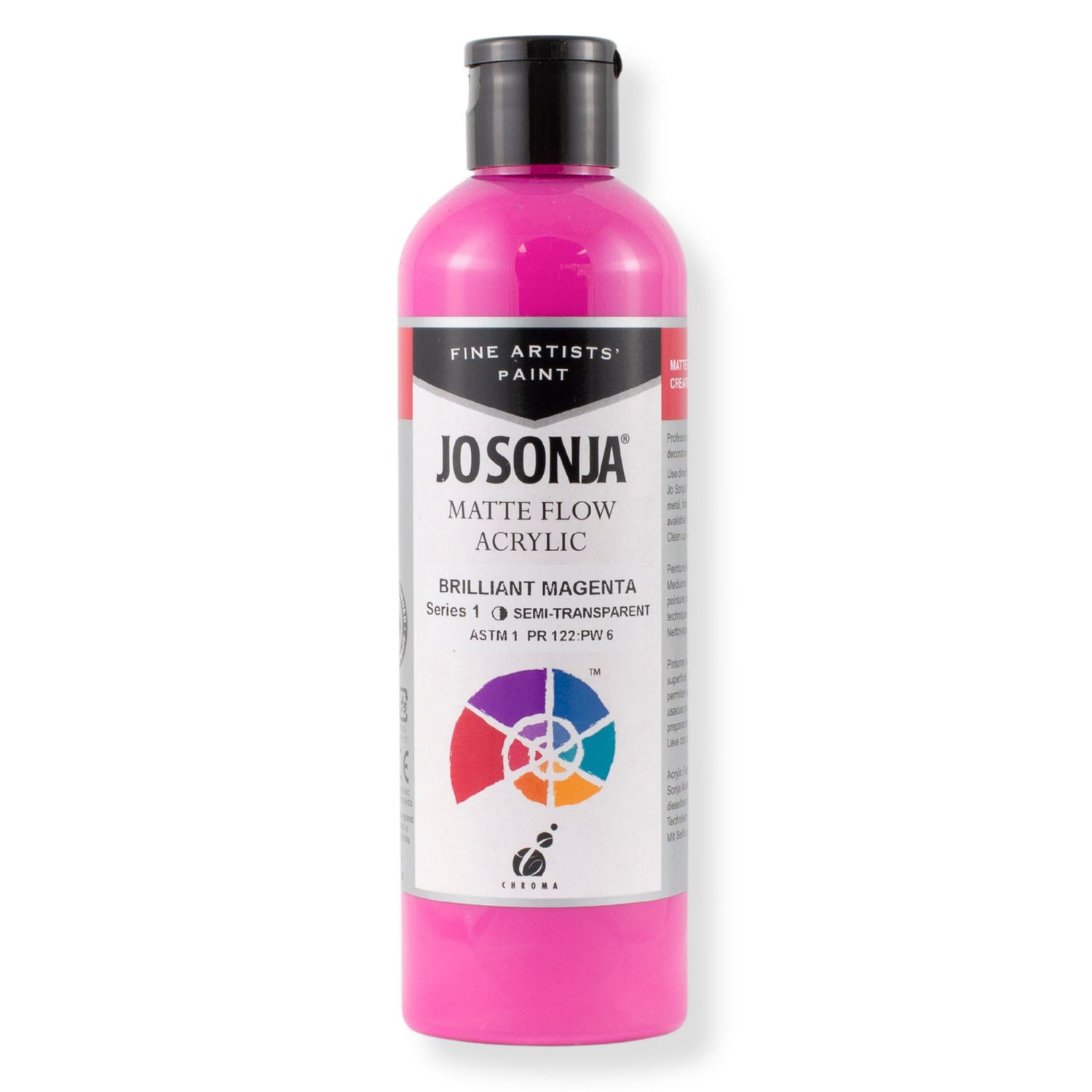 Jo Sonja - Matte Flow Acrylic - 250ml - S1 - Brilliant Magenta Jo Sonja - Matte Flow Acrylic - 250ml - S1 - Brilliant Magenta