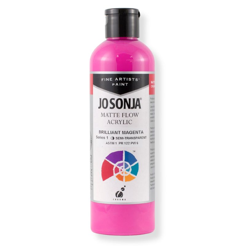 Jo Sonja - Matte Flow Acrylic - 250ml - S1 - Brilliant Magenta