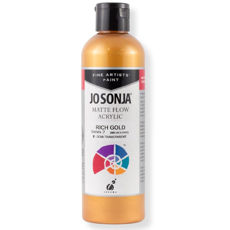 Jo Sonja - Matte Flow Acrylic - 250ml - S2 - Rich Gold