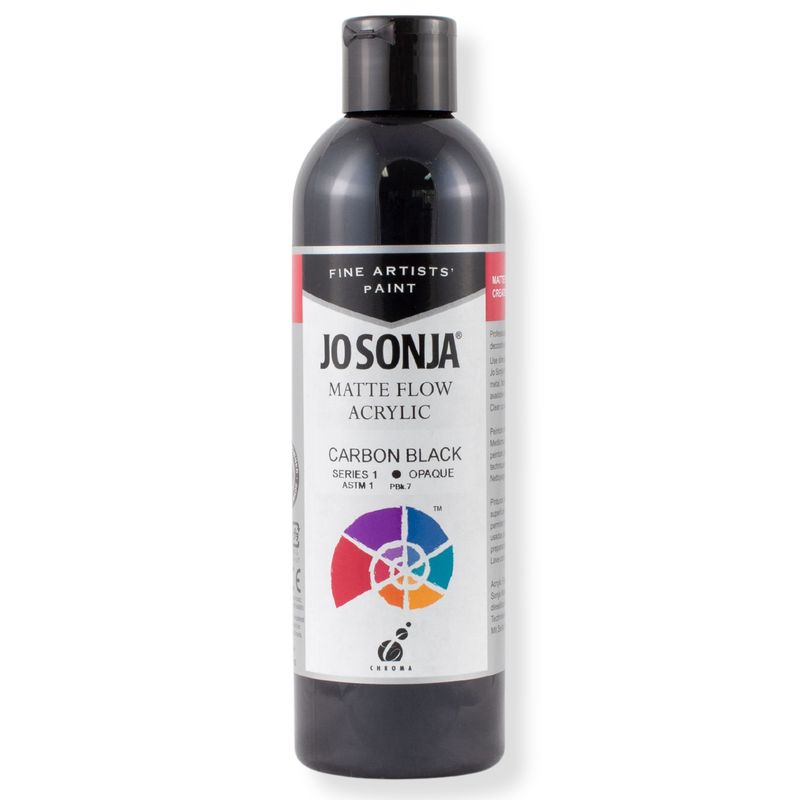 Jo Sonja - Matte Flow Acrylic - 250ml - S1 - Carbon Black