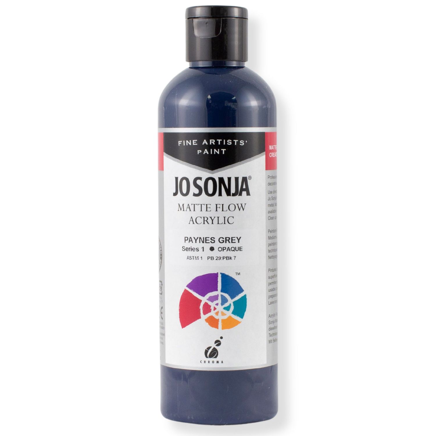 Jo Sonja - Matte Flow Acrylic - 250ml - S1 - Paynes Grey Jo Sonja - Matte Flow Acrylic - 250ml - S1 - Paynes Grey