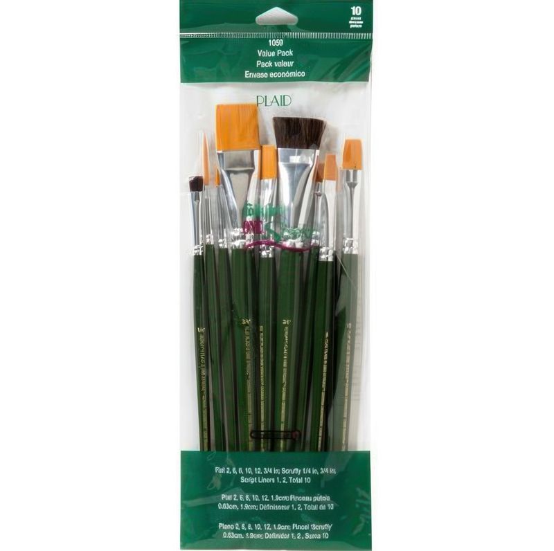 Plaid - One Stroke 10 pce Brush Set