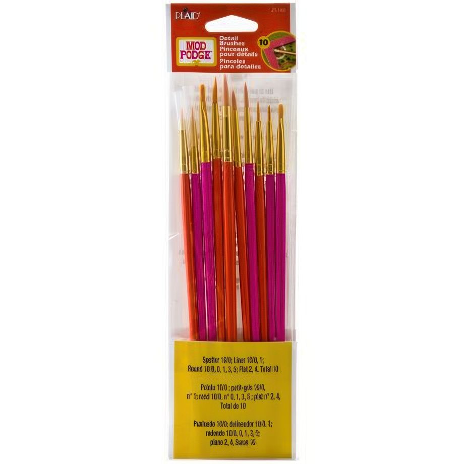 Plaid - Mod Podge - Detail Brush Set - 10 pce