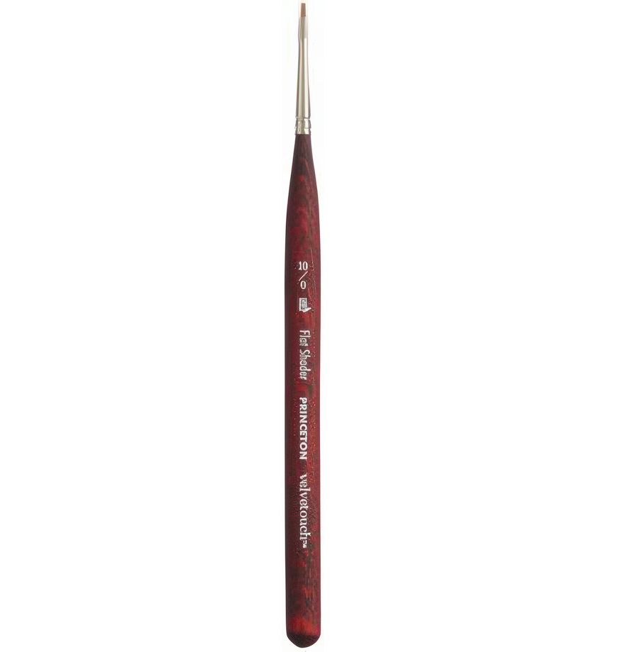 Princeton Brushes - Velvetouch - Short Handle - Flat Shader - 10/0 Princeton Brushes - Velvetouch - Short Handle - Flat Shader - 10/0