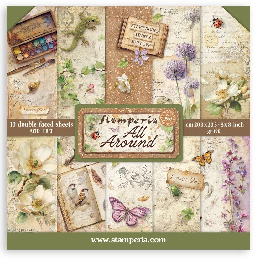 Stamperia - All Around - 8"x8" Double-sided Paper Pad