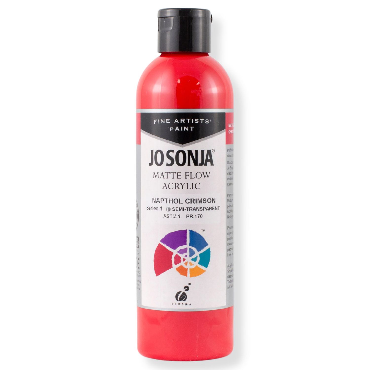 Jo Sonja - Matte Flow Acrylic - 250ml - S1- Napthol Crimson Jo Sonja - Matte Flow Acrylic - 250ml - S1- Napthol Crimson
